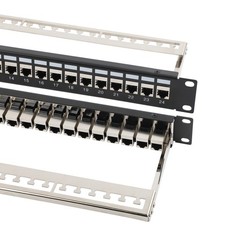 Patch Panel 19-Inch 24-Port 1U with Cat6/Cat6A Coupler Keystone