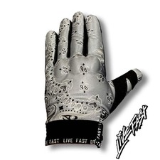 Grey Paisley Motorcycle Gloves