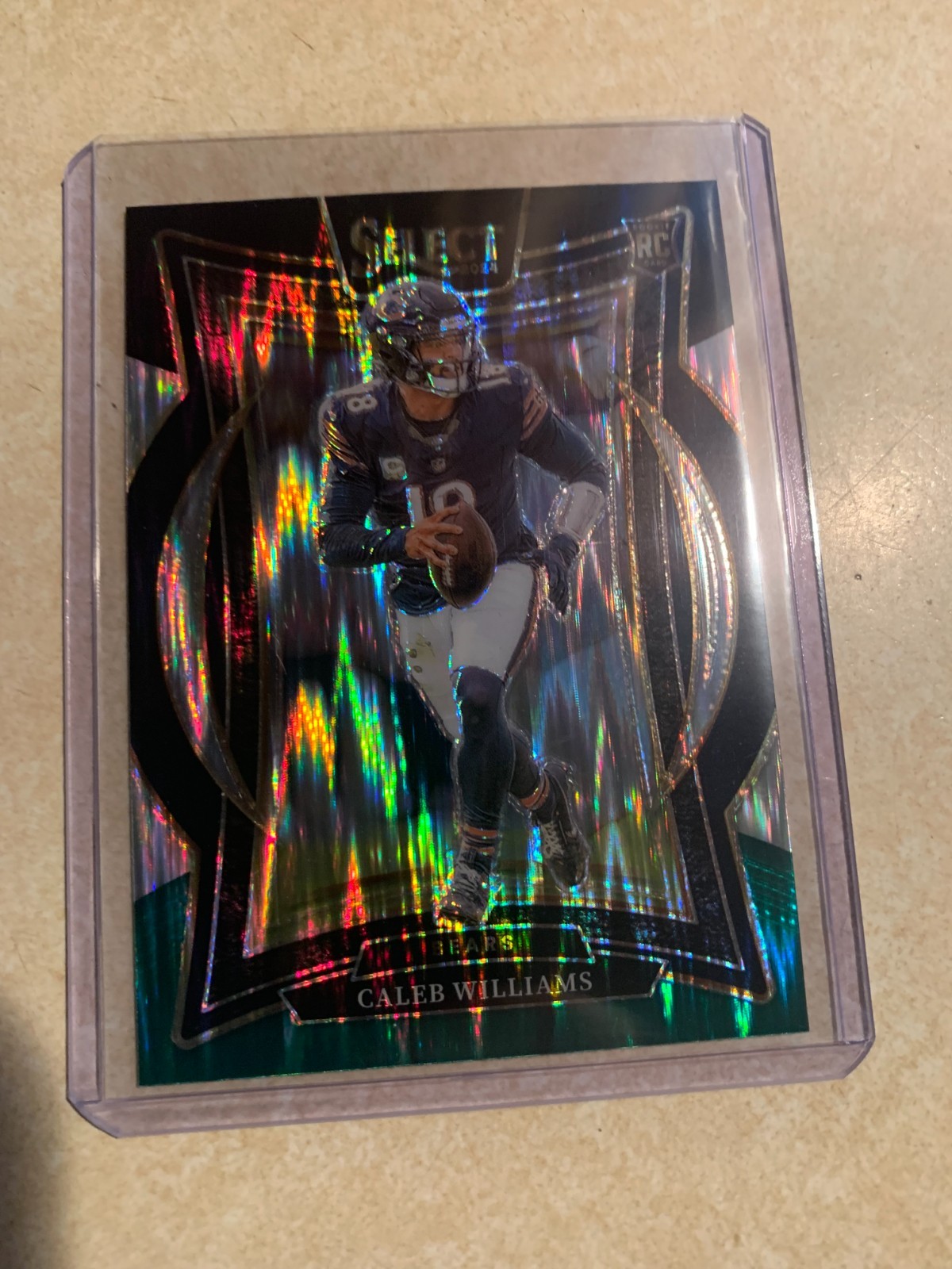 2024 Panini Select Caleb Williams #25 Black and Green Shock RC Bears Rookie