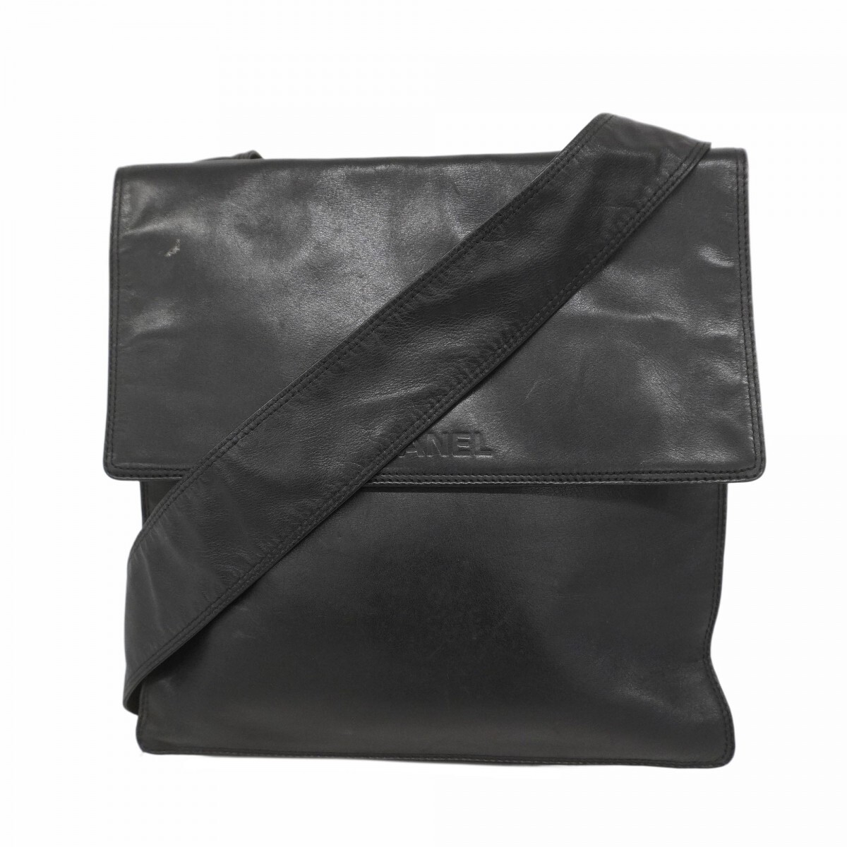 CHANEL 5gc3640 Black Lambskin Shoulder Bag Pre-Owned Women