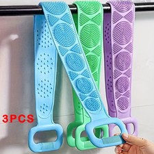 Premium Silicone Shower Brush Body Scrubber Exfoliating Back Massage Bath Sponge