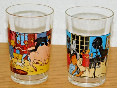 LOT VERRE à MOUTARDE BD TINTIN lombard 1974 Capitaine Haddock vache CASTAFIORE - Bild 1 von 4