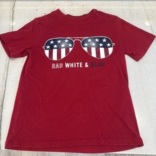The Children s Place Boys Sz L 10-12 T-Shirt Short Sleeve Red White And Blue