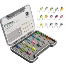 Tungsten Ice Fishing Jigs Kit 45pcs More Effective Glow Tungsten Ice Fishing ...