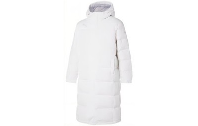 PUMA Solid Color Letter Print Long Hooded Down Jacket