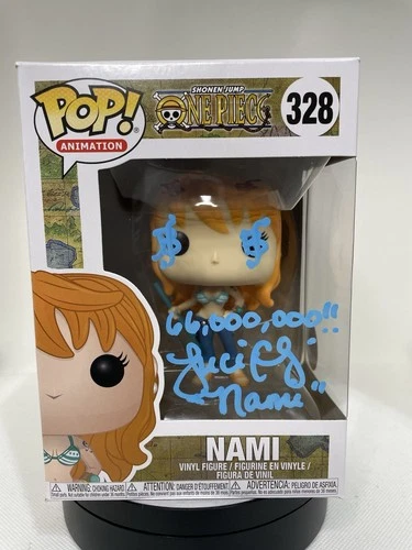 Funko pop Nami One Piece signed by Luci Christain. Alpha Omega Certified