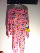Girls Extremely Me 2 Piece Holiday Pink Pajama Set Sz 6X Unicorns  Mermaids New!