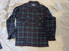 Vintage Pendleton Board Shirt M Wool Plaid Green Red Black Made in USA
