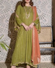 pakistani shalwar kameez chiffon  Stitched Eid 2025 Long Dress