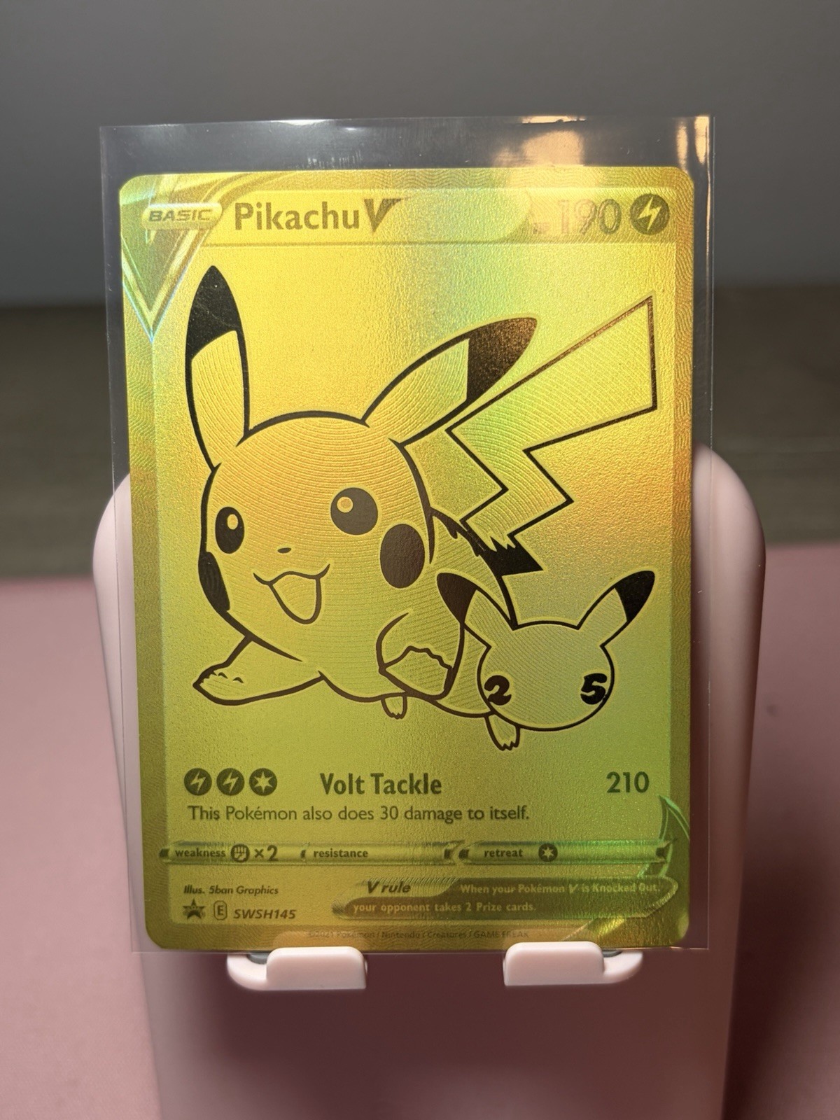 Pokemon Card Pikachu V #SWSH145 Celebrations 25th Anniversary Promo Gold NM/M