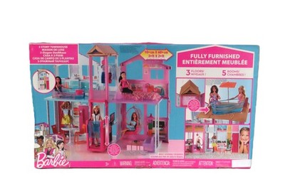 Barbie 3-stöckiges Stadthaus Puppenhaus mit Aufzug