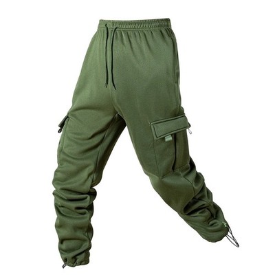 Men s Loose Jogger Pants Casual Multi-Pocket Drawstring Straight Sweatpants