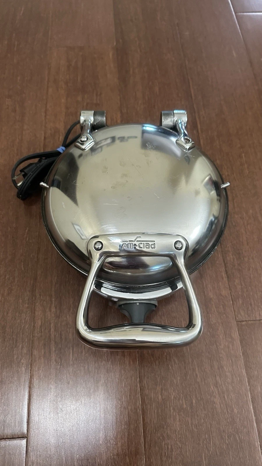 All Clad Waffler 1 Waffle Maker 6071 Stainless Steel Round Iron Tested Working