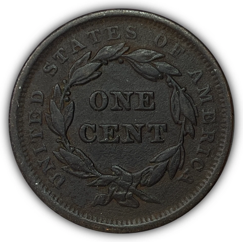 1842 Large Date Large Cent Almost Uncirculated AU Coin, Minor Corrosion #26779 - Image 2 of 3