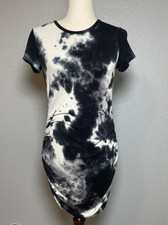 Antistar ruched bodycon tie dye short sleeve dress Small party summer Y2K