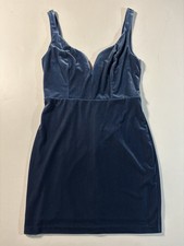 Express Women’s Blue Velvet V-neck Sleeveless Mini Dress Sz 10