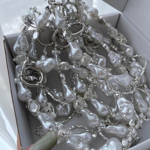Y2K Phone Charm Keychain Pearl Bowknot Phone Strap Lanyard for Women Girls Bag - Photo 5/8