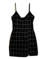 🌸Windsor Women’s Black & White Plaid V-Neck Romper/Dress Size Medium