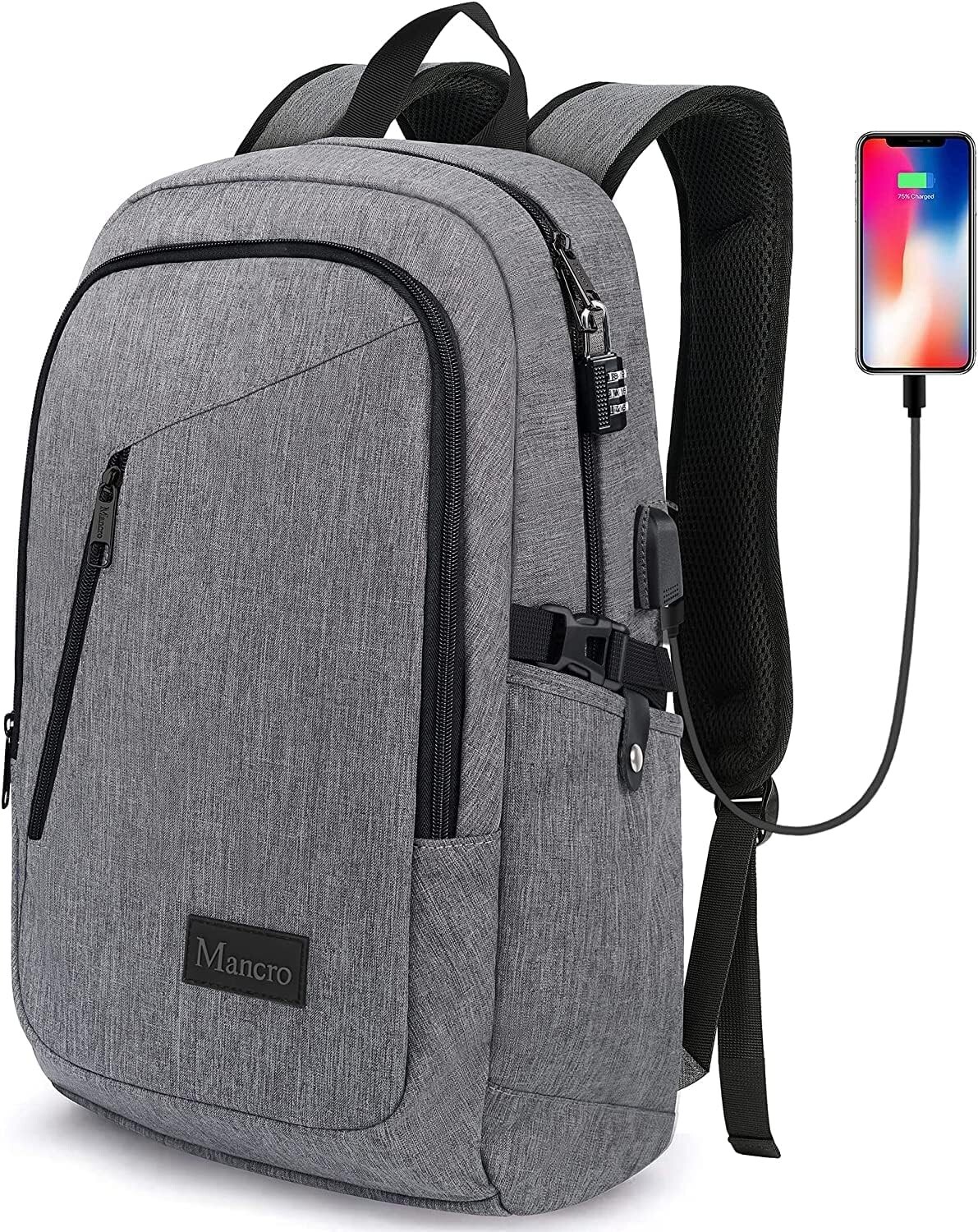 Sleek Anti-Theft Travel Laptop Backpack with USB Charging Port-image