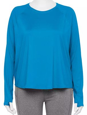 TEK GEAR  PERFORMANCE LONG SLEEVE CREW NECK TEE T-SHIRT WOMEN'S PLUS 4X **NIP!**