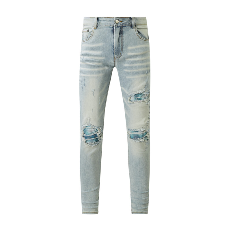 AMIRIS 2024 Pleated Low Rise Skinny Jeans High Quality Denim Repair Detail Fashion Pants-image