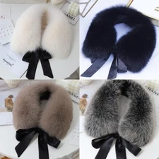 100% Real fox fur collar neck wrap /scarf pure women jacket collar ribbons
