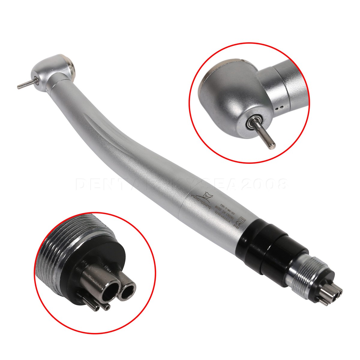 NSK Style Dental High Speed Handpiece - 4-Hole Quick Coupler, Push Button Chuck (Fits Midwest) - YBNK4