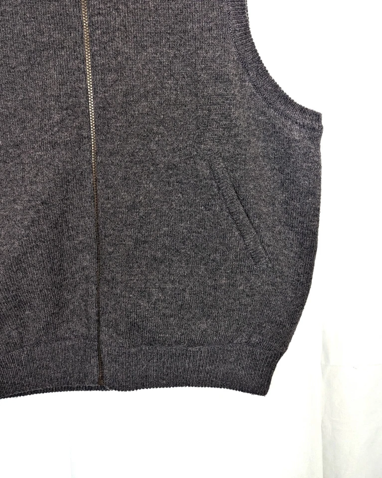 Cabela's Canadian Wool Windshear Vest Outfitter Solid Gray Full Zip Men's Large - Image 4 of 4