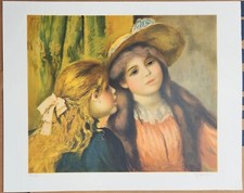 Pierre August Renoir Lithograph Signed by Paul Renoir "Deux Filletts"