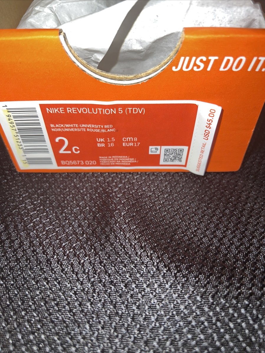 New With Box Nike Revolution 5 (TDV), Toddler's 2c, BQ5673 020