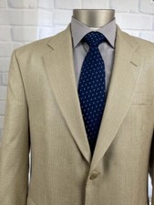 Lauren Ralph Lauren Men  s Gold Geometric 2Btn Silk Sport Coat Blazer Sz 42 L