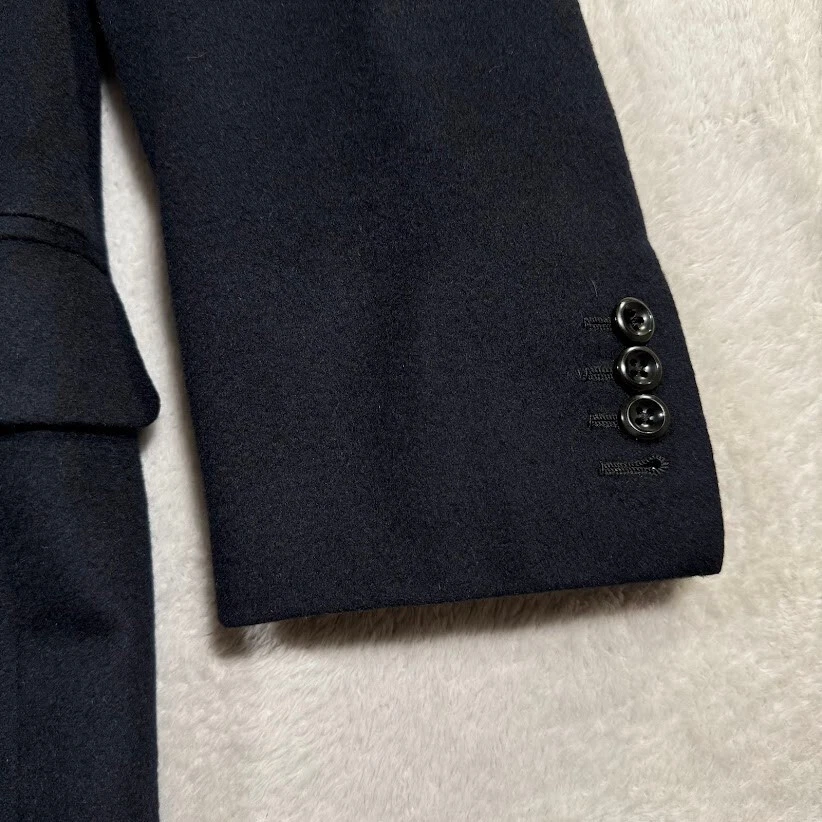 Tom James Holland & Sherry Navy Cashmere Flannel Blazer 40R 3-Btn Surgeon Cuff - Image 3 of 4