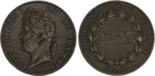 Pièces de monnaie françaises de 5 centimes en bronze sur Louis-Philippe