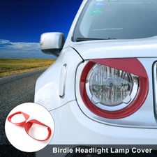2x Red Front Headlight Light Cover Trim For Jeep Renegade 2016-2018 Accessories