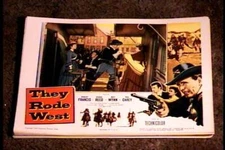 THEY RODE WEST 1954 LOBBY CARD #3 NATIVE AMERICAN INDIAN WESTERN