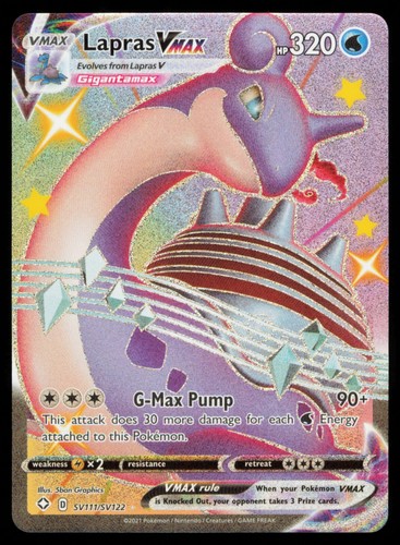 Pokemon Card - Lapras VMAX SV111/SV122 Shining Fates Rare Holo Full Art NM