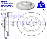 Delphi 2X Bremsscheibe Hinten Ø285 Mm BelüFtet FüR Subaru XV Impreza SchräGheck