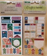 SET OF 2 Crafters Square Planner Stickers-Travel 58 Count, Planner 58 Count, NEW