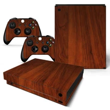 Xbox One X Skin Design Foils Sticker Screen Protector Set - Wood 3 Motif