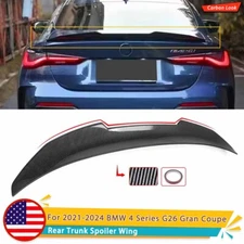 FOR 2021-24 BMW G26 430i GRAN COUPE i4 REAR TRUNK SPOILER PSM STYLE CARBON LOOK