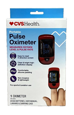 CVS Health Portable Pulse Oximeter Measures Oxygen Level And Pulse Rate