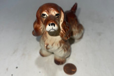 Vintage Cocker Spaniel Dog Figurine Beautiful Brown And White Porcelain  3.75" T
