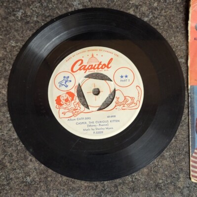 Scarce 1950s Casper The Curious Kitten , 45 Rpm Record, Capitol