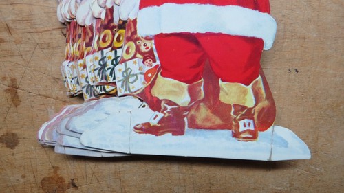 Vintage, gestanzt, DISPLAY Weihnachtsmann, Werbekarte BANKER BUNDESERSPARNISSE - Bild 4 von 14