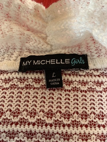 My Michelle Girls White Shrug L Youth - Picture 3 of 6