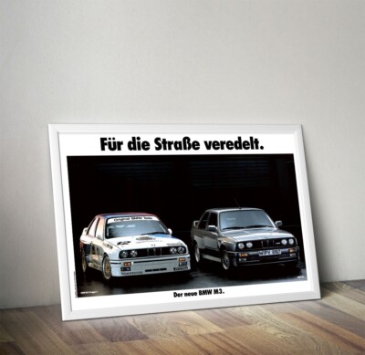Vintage BMW M3 E30 DTM and M3 E30 Poster - A3 29.7 x 42 cm