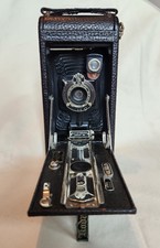 Vintage Kodak Autographic No. 1A camera with case and Kodak Autotime shutter