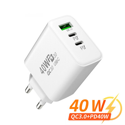 40W Quick Charge Ladegerät USB-C USB-A QSC 3.0 für Samsung,iPhone,Huawei,Xiaomi