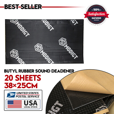 20X Butyl Car Van Vibration Proofing Audio Panel Sound Deadening Damping 1.9SQM