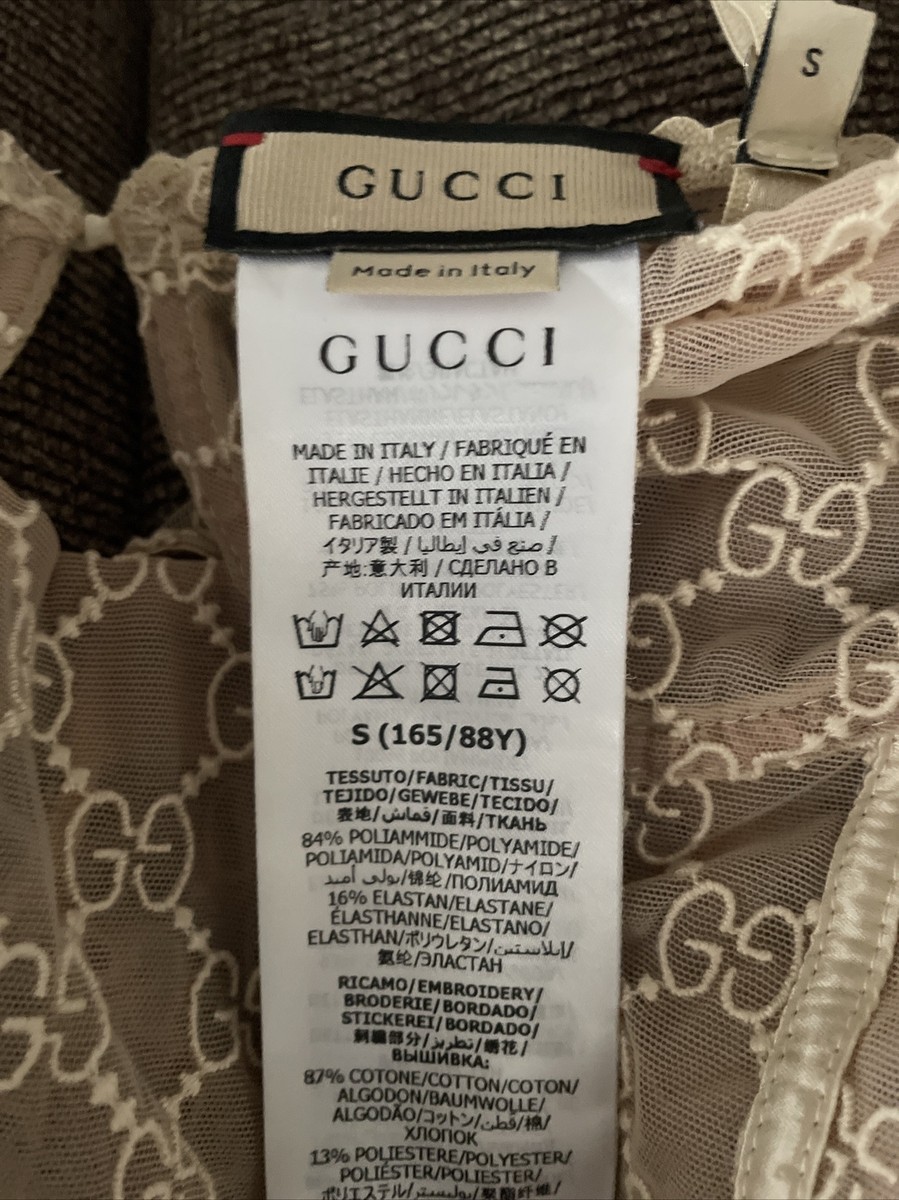 Gucci Off-White Tulle GG Corset Bodysuit -9200 Ivory Small Gucci Off-White Tulle GG Corset Bodysuit -9200 Ivory Small